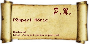 Pöpperl Móric névjegykártya
